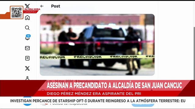 ¡Última Hora! Asesinan a precandidato del PRI a la presidencia municipal de San Juan Cancuc