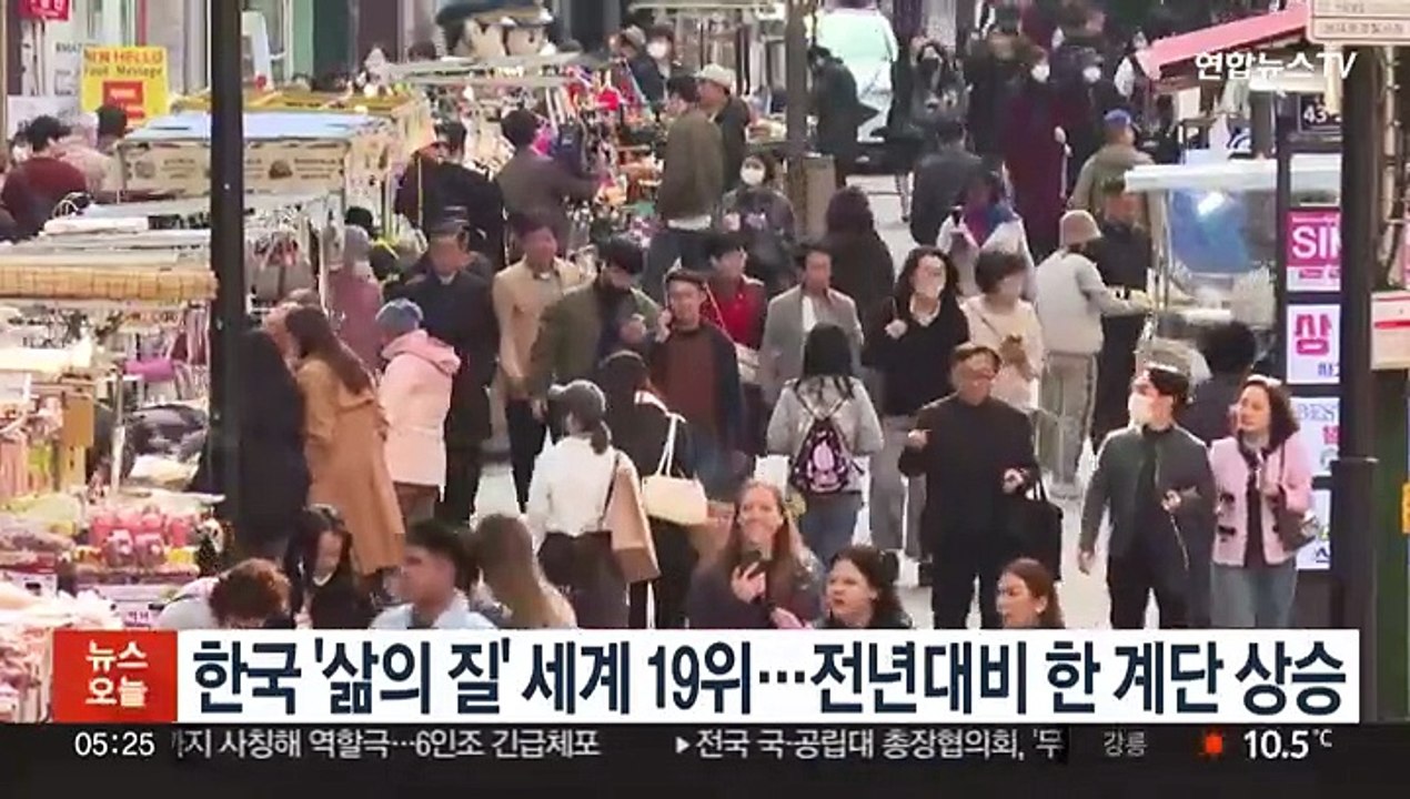 한국 '삶의 질' 세계 19위…전년도보다 한 계단 상승