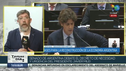 Senado argentino da inicio al debate sobre desregulación económica