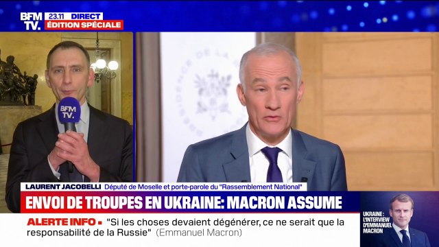 Laurent Jacobelli sur les livraisons d'armes à l'Ukraine: Il ne faut pas aller jusqu'à du matériel offensif