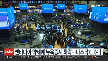 엔비디아 약세에 뉴욕증시 하락…나스닥 0.3%↓