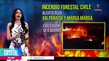 Bomberos luchan contra un incendio forestal en Chile