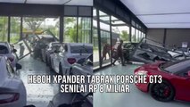 Viral Mobil Mitsubishi Xpander Menabrak Mobil Porsche di Showroom Hingga Ringsek