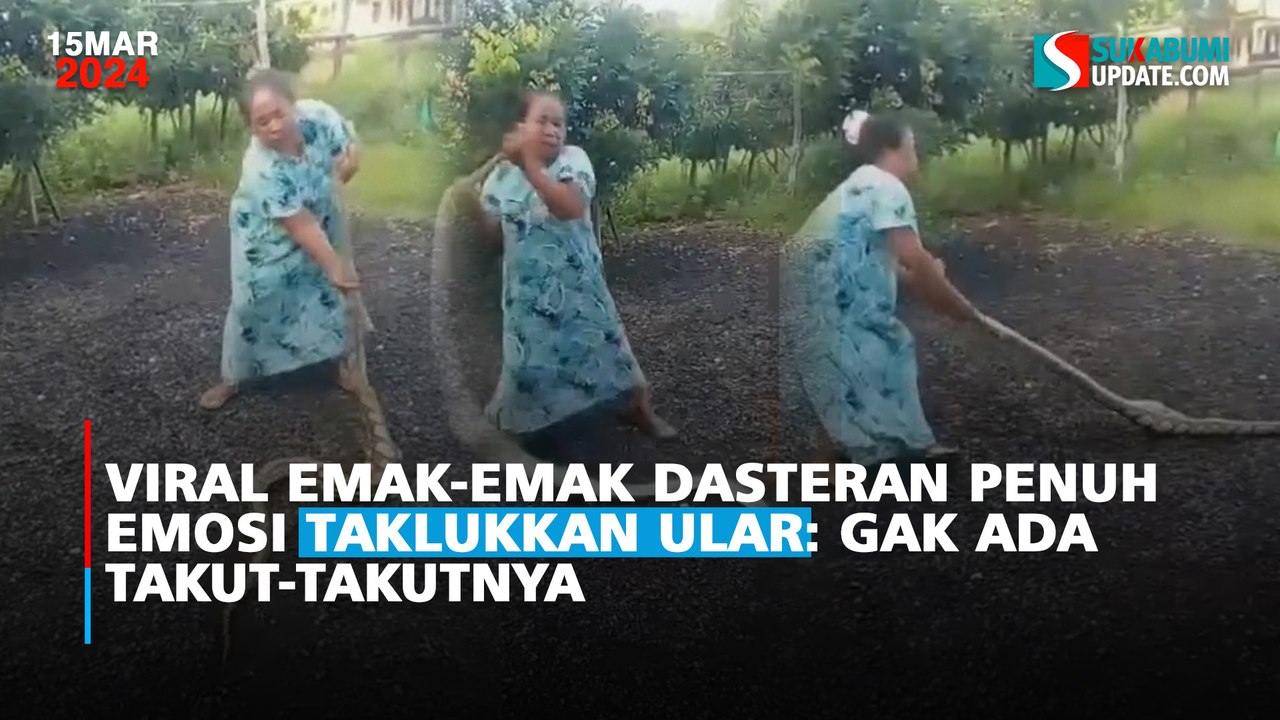 Viral Emak-emak Dasteran Penuh Emosi Taklukkan Ular: Gak Ada Takut-takutnya