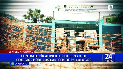 Contraloría alerta falta de psicólogos en colegios a nivel nacional