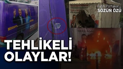 BİR TAKIM TEHLİKELİ GELİŞMELER! ZAFER PARTİSİ’NİN ÇADIRINI YAKTILAR! DEM’İN ARACINA KURŞUN SIKILDI!