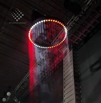 Kinetic lighting with stage light dmx winches