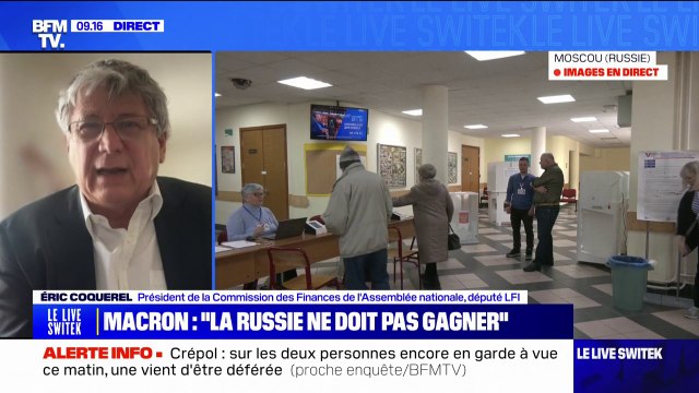 Éric Coquerel (député LFI): Emmanuel Macron nous a hier fait rentrer encore un peu plus dans un rôle de belligérant et nous prépare à la guerre