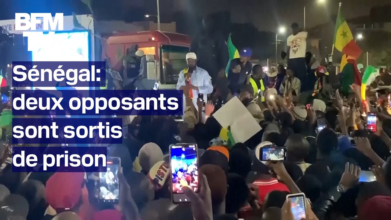 Sénégal: scène de liesse après la sortie de prison des opposants Ousmane Sonko et Bassirou Diomaye Faye