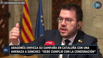 Aragonés empieza su campaña en Cataluña con una amenaza a Sánchez: "Debe cumplir con la condonación"