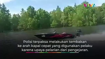 Aksi Polisi Kejar-Tembak Kurir Narkoba di Perairan Kaltara