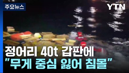 정어리 40t 갑판에..."잘못 보관해 복원력 잃어" / YTN