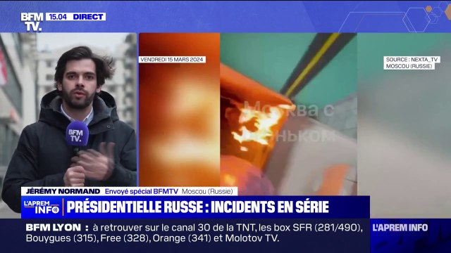 Présidentielle russe: un bureau de vote visé par une attaque au cocktail Molotov à Saint-Pétersbourg, une femme interpellée après l'incendie d'un isoloir à Moscou