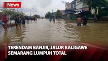Banjir Semakin Tinggi di Jalur Kaligawe Semarang, Arus Lalu Lintas Lumpuh Total