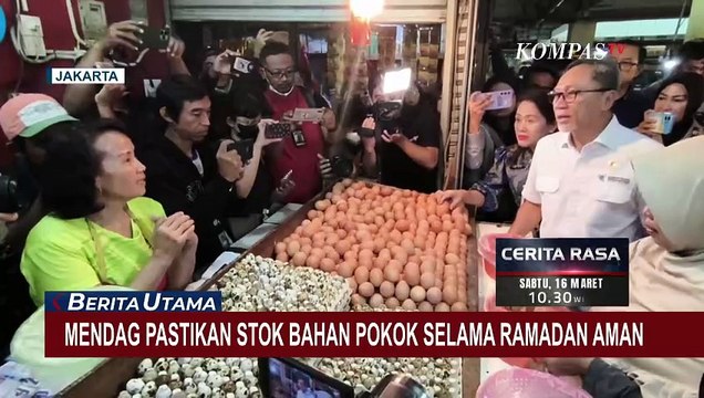 Tinjau Harga dan Stok Bahan Kebutuhan Pokok di Pasar Kramat Jati, Zulhas: Aman!