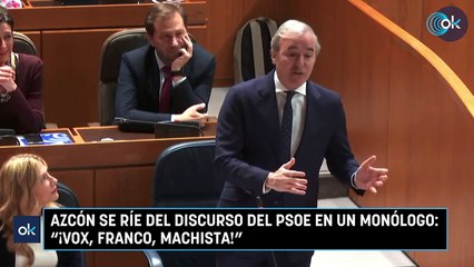 Azcón se ríe del discurso del PSOE en un monólogo: "¡Vox, Franco, machista!"