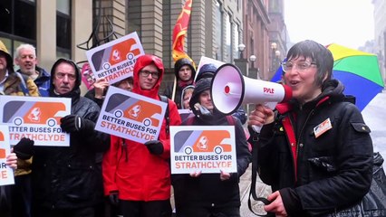 The Better Buses for Strathclyde campaign outside SPT offices