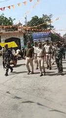 Flag march taken out in the city in view of the Lok Sabha elections.