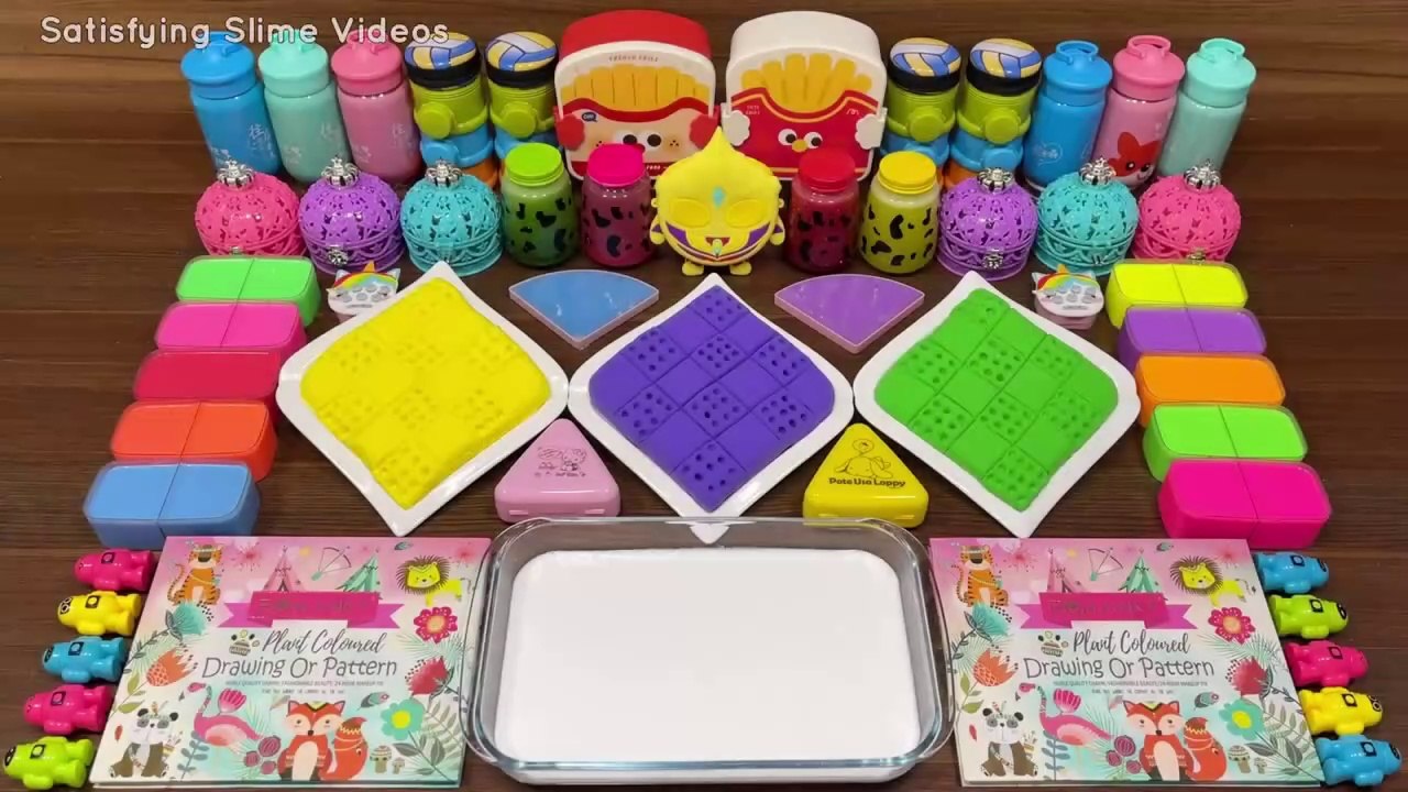 COLORFUL SLIME I Mixing random into Glossy Slime I Relaxing slime videos#part2