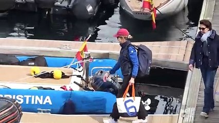 Juan Carlos I y la infanta Elena salen a navegar por la Ría de Pontevedra