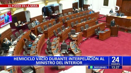 José Cueto cuestiona ausencia de congresistas en interpelación a ministro del Interior