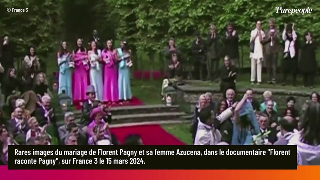 Robe très originale, maître de cérémonie très connu... Des images jamais vues du mariage de Florent Pagny avec Azucena