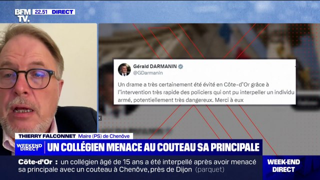 Principale menacée au couteau: le maire de Chenôve (Côte-d'Or) dépeint le profil d'un jeune perturbateur qui avait été exclu d'un autre établissement scolaire