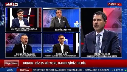 AK PARTİ İstanbul Büyükşehir Belediye Başkan Adayı Murat Kurum, “DEM Parti'nin standına uğramak ister misiniz?" sorusuna "Uğrarım. Derneğine, vakfına da giderim” yanıtını verdi.