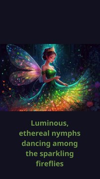 Luminous, ethereal nymphs dancing among the sparkling fireflies