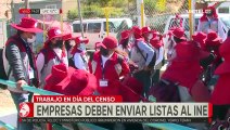 Empresas que trabajarán el día del Censo deberán enviar listas para que trabajadores sean censadas antes
