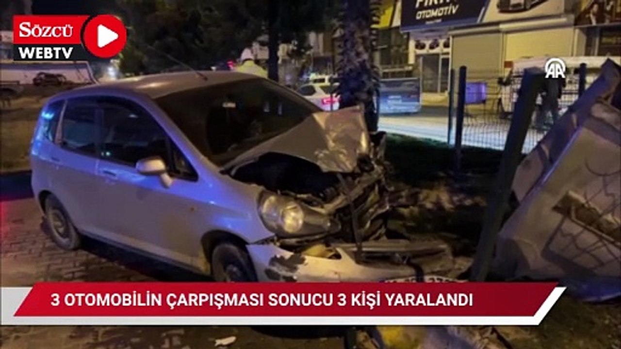 Üç otomobilin çarpışması sonucu 3 kişi yaralandı