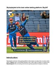 Skyinplaybet is the best online betting platform: Sky247