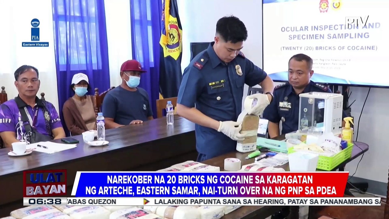 20 bricks ng cocaine na narekober sa karagatan ng Arteche, Eastern Samar, nai-turnover na ng PNP sa PDEA