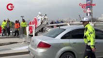 Vinç devrildi: Üsküdar sahil yolu kapandı