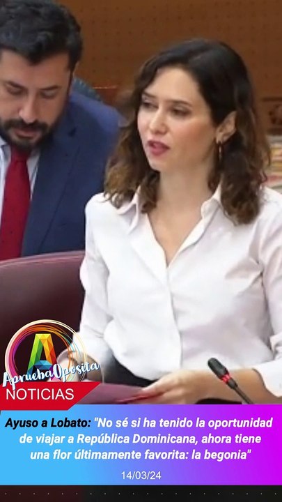 Ayuso a lobato: Una República, un Falcon y una flor, la begonia #noticias #spain #madrid