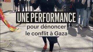 La performance de Dalila Dalléas Bouzar pour dénoncer la situation à Gaza