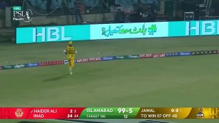 Match Winning Knock By Haider Ali Peshawar vs Islamabad Match 33 HBL PSL 9