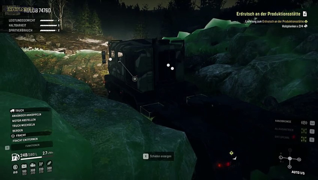 Hinter den Bäumen bekommen wir Probleme. SnowRunner #424