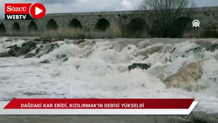 Dağlardaki karlar eridi, Kızılırmak'ın su seviyesi yükseldi