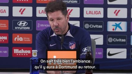 Atlético - Simeone : "Il faudra faire la différence à l'aller"