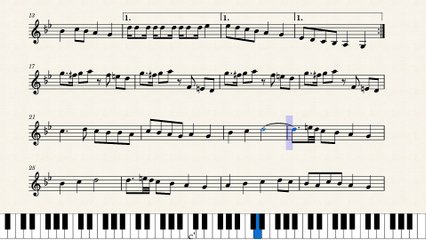 النوتة الموسيقية ,,,للمقطع,,,,يا حبيبى ايه اجمل م الليل ,,,الف ليلة وليلة,,تدوين ماهر الغمرى