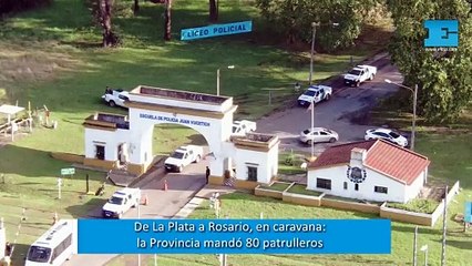 De La Plata a Rosario, en caravana: Kicillof mandó 80 patrulleros a "combatir" el narcotráfico
