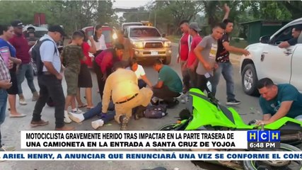 Brutal accidente vial deja una persona herida en Santa Cruz de Yojoa