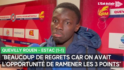 Les réactions de Kanté, Ndiaye et Ntim après Quevilly Rouen - Estac (1-1)