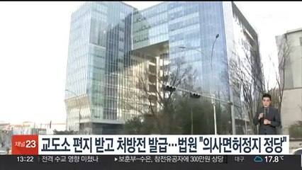 교도소 편지 받고 처방전 발급…법원 "의사면허정지 정당"
