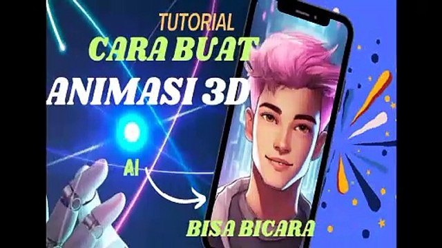@TutorialRC Cara membuat animasi 3D bisa bicara via Ai pakai HP gratis 2024.