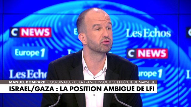 Manuel Bompard réagit à l'absence d'une quelconque évocation des otages du Hamas et de cette organisation terroriste, lors premier meeting de LFI pour les européennes