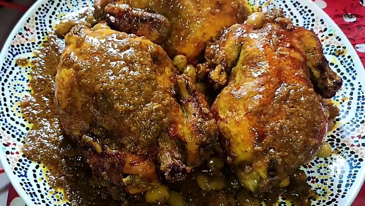 الطبخ المغربي الأصيل _ دجاج محمر بالدغميرة