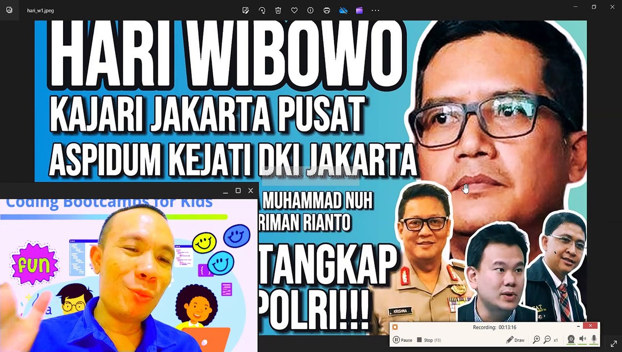 JAKSA HARI WIBOWO DAN MUHAMMAD NUH AL-AZHAR SAJIKAN VIDEO CCTV 9 REKAYASA JESSICA GARUK PAHA KANAN