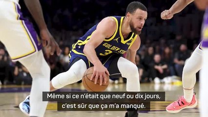 Warriors - Curry : "Même si ce n'était que 9 ou 10 jours, c'est sûr que ça m'a manqué"
